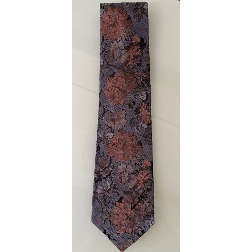 NWT Men's Necktie Tie By Lancetti Traditional 3 3/4" x 58" Made In Italy Floral